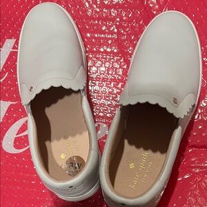 Kate Spade White Slip-On Sneakers